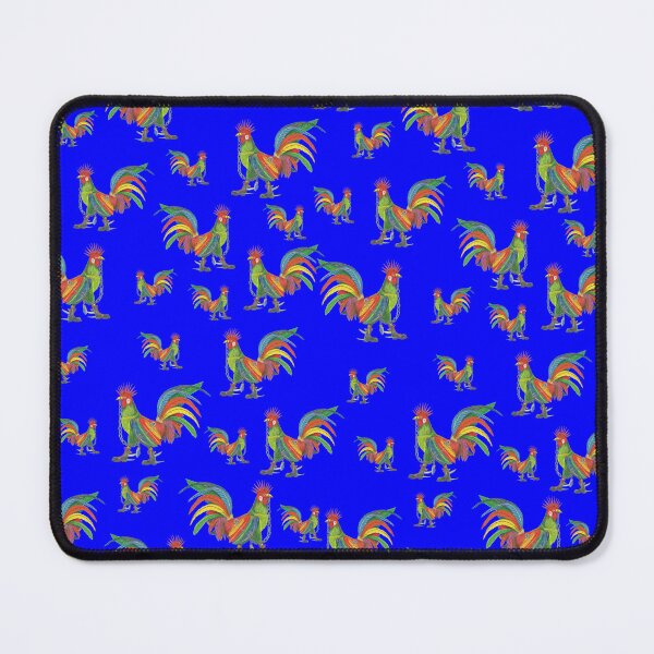 Item preview, Punky Rooster Pattern on Blue Prime designed and sold by AJLeibengeist.