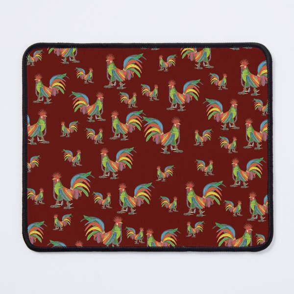 Item preview, Punky Rooster Pattern on Burgundy designed and sold by AJLeibengeist.
