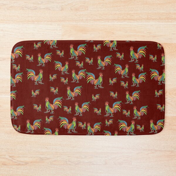 Artikelvorschau, Punky Rooster Pattern auf Burgund entworfen und verkauft von AJLeibengeist.