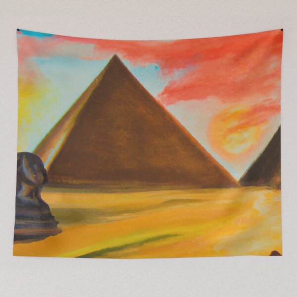 Item preview, Peaceful Pyramids Sphinx of Giza at Sunset Scene designed and sold by junkandpop.