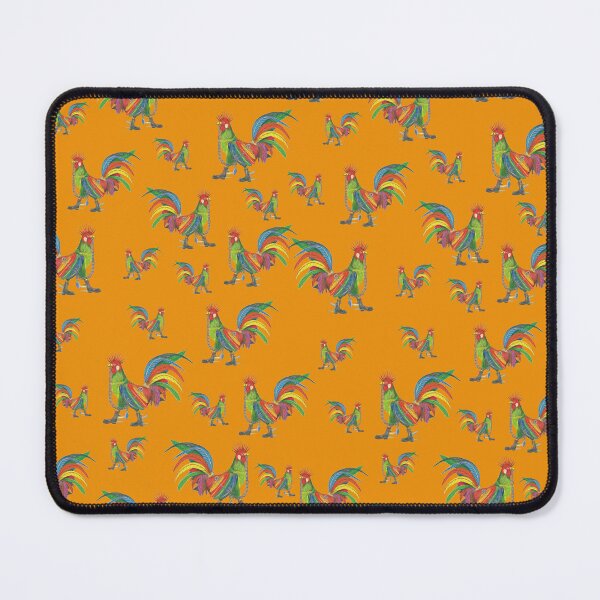 Item preview, Punky Rooster Pattern on Burnt Orange designed and sold by AJLeibengeist.