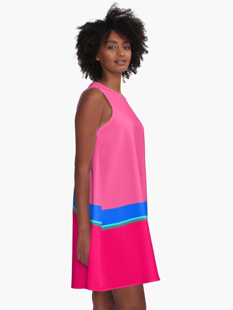 Thumbnail 2 of 4, A-Line Dress, rose and magenta designed and sold by hamtz.