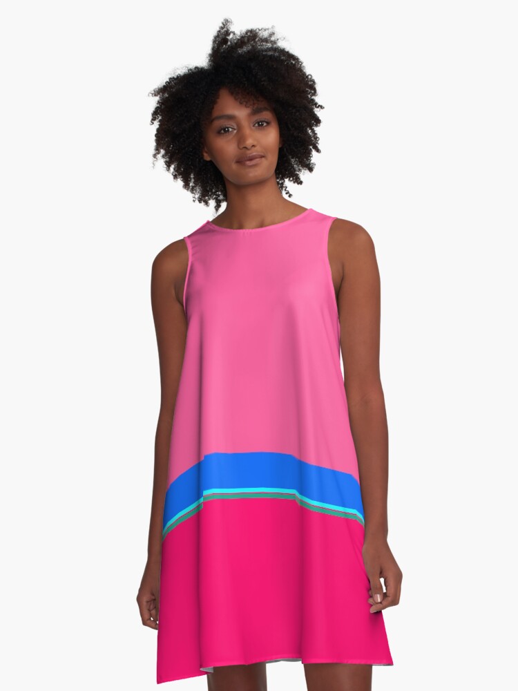 Thumbnail 1 of 4, A-Line Dress, rose and magenta designed and sold by hamtz.