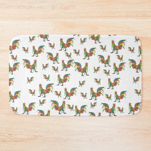 Artikelvorschau, Punky Rooster Pattern auf Weiß entworfen und verkauft von AJLeibengeist.