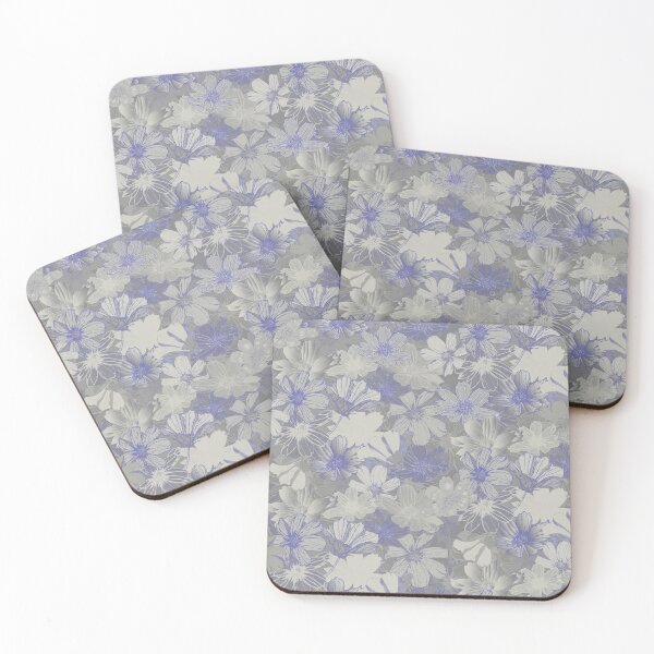 Item preview, Cosmos in Very Peri and Grey tones  designed and sold by artbyruthandco.
