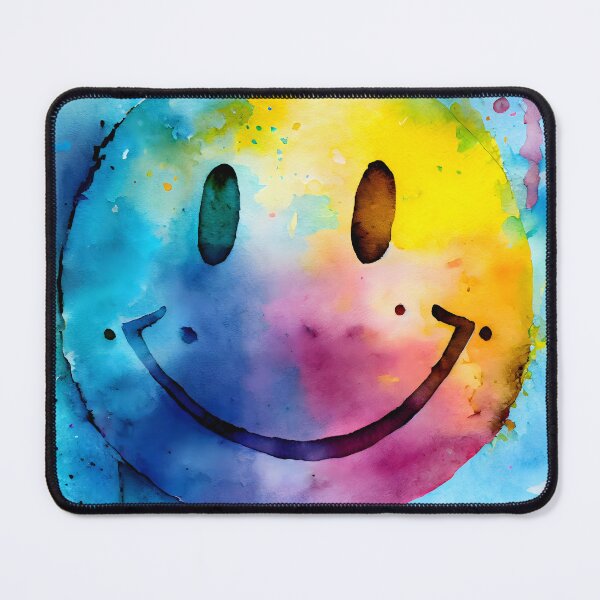 Item preview, Watercolor Smilie in Blue and Aqua Tones Happy Feelgood Positivity designed and sold by CGSGraphics.