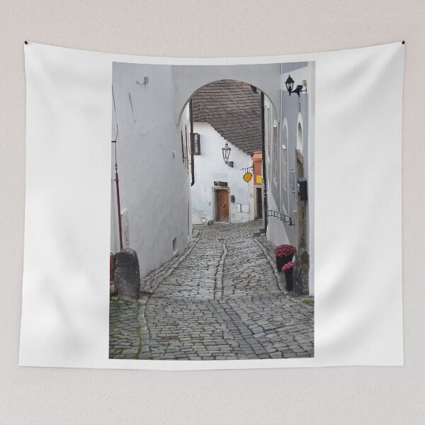 Item preview, old steep stone street in Cesky Krumlov Czech republic designed and sold by goceris.