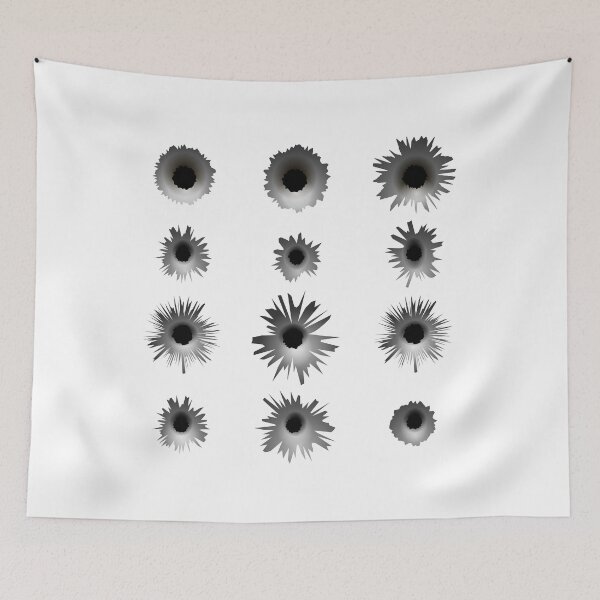 Item preview, Set of Different Bullet Holes Isolated on White Background designed and sold by valeo5.