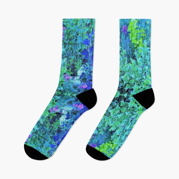 Item preview, Abstract Chartreuse and Blue Garden Foliage Pattern designed and sold by myrubiogarden.