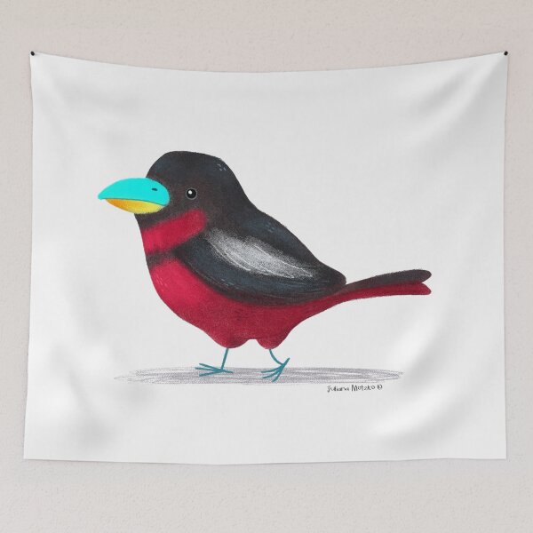 Item preview, Black and Red Broadbill Bird designed and sold by julianamotzko.