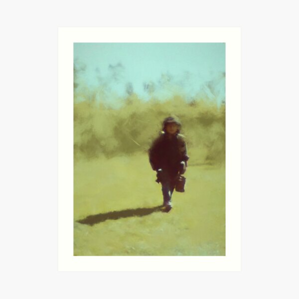A young soldiers long lonely walk home by Brian Vegas Art Print