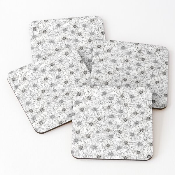 Item preview, White Cosmos flowers on white designed and sold by artbyruthandco.