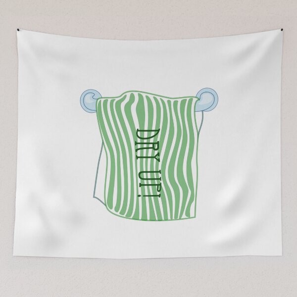 Item preview, Cartoon funny bathroom towels Sticker | Dry Up designed and sold by Dikshant Goyal.