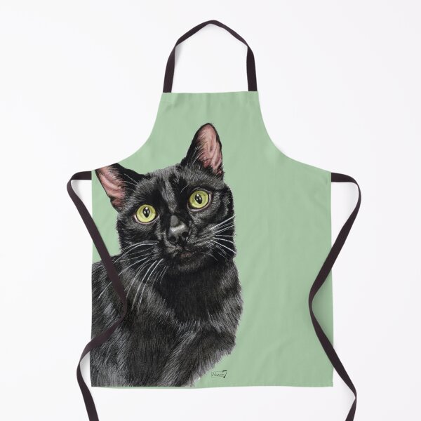 Item preview, N2 PORTRAIT OF BLACK CAT IN WATERCOLOR designed and sold by Heaven7.