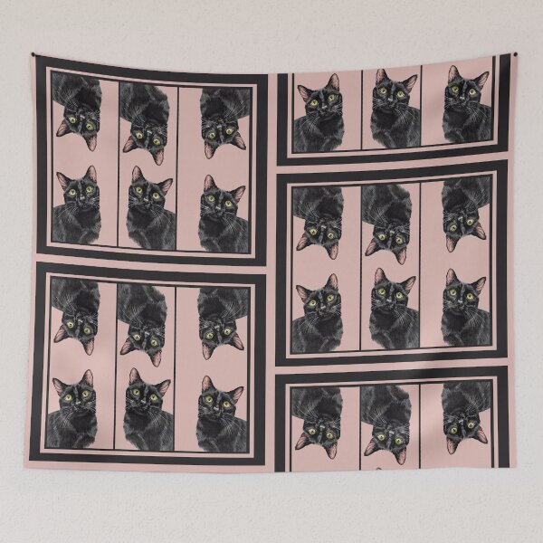 Item preview, N2 PORTRAIT OF BLACK CAT IN WATERCOLOR designed and sold by Heaven7.