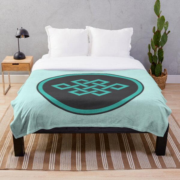 Artikelvorschau, Tibetischer Knoten in Aqua entworfen und verkauft von Radial Designs.