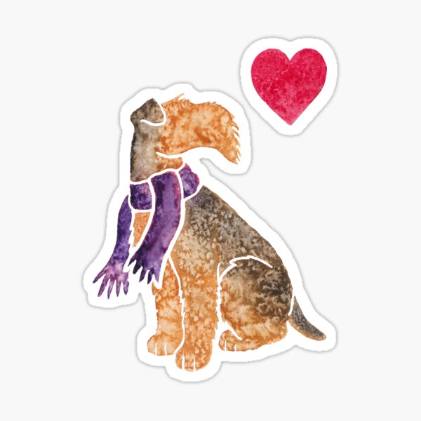 Watercolour Airedale Sticker