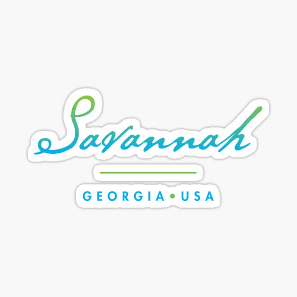 "Savannah Georgia Typographic Design" Sticker for Sale by