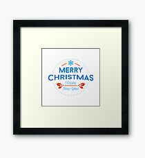 Marry Christmas Holiday Slogan Framed Print