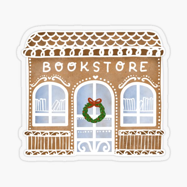 Item preview, gingerbread bookstore designed and sold by indiebookster.