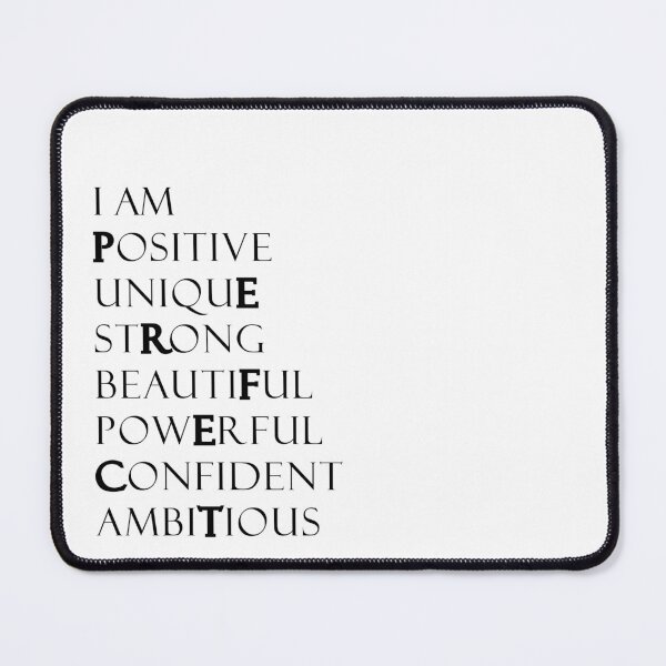 Item preview, I AM POSITIVE, UNIQUE, STRONG, BEAUTIFUL, CONFIDENT, AMBITIOUS designed and sold by MimiKoo.