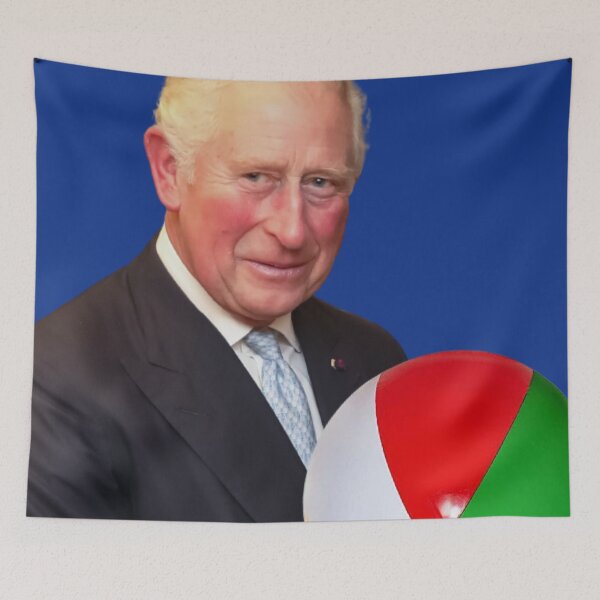 Item preview, King Charles Funny Beach Ball Portrait designed and sold by Teetans.