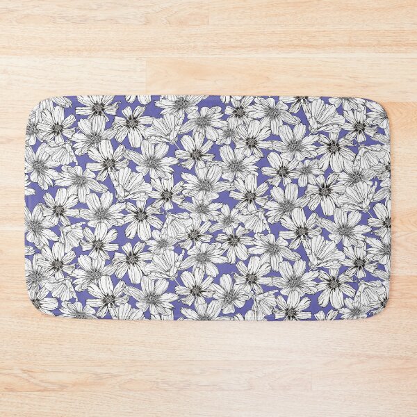 Item preview, White Cosmos on very peri blue designed and sold by artbyruthandco.