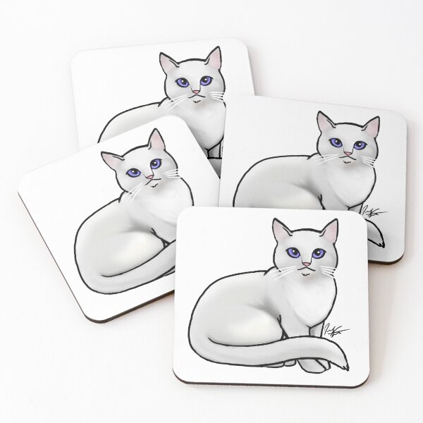 Item preview, Cat - British Shorthair White Cat designed and sold by Jennifer Stolzer.