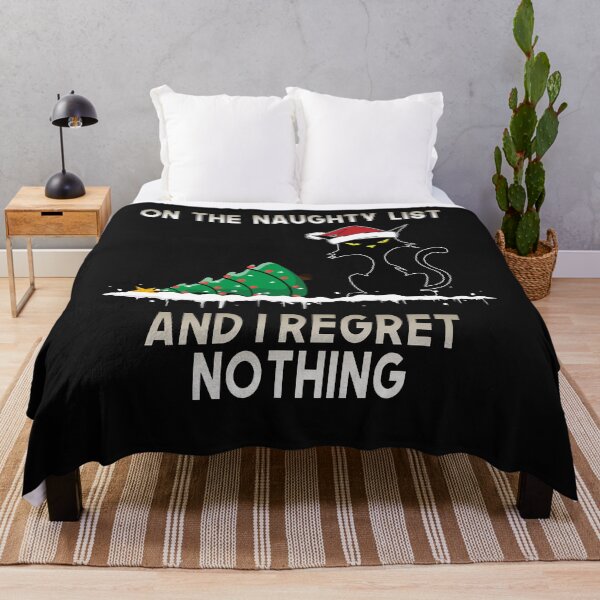 Item preview, On The Naughty List And I Regret Nothing Black Cat Christmas designed and sold by ZANNIX.