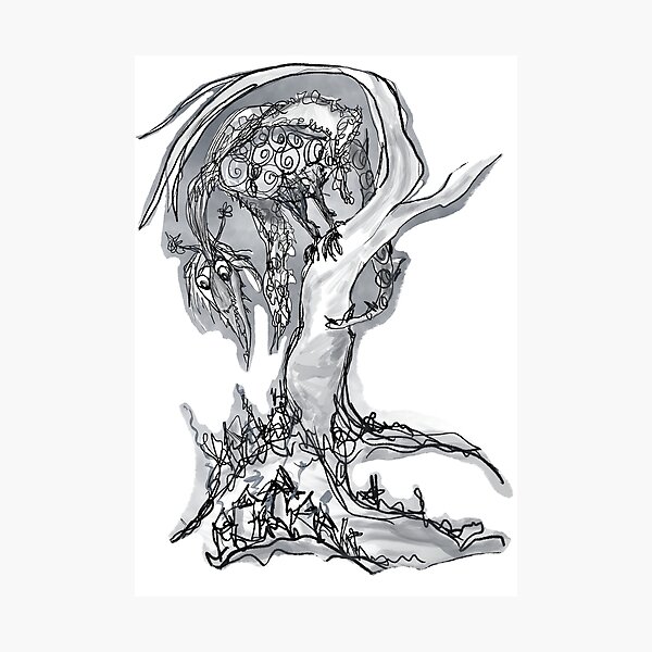 Item preview, Black, white, gray monster gargoyle  designed and sold by aliceEkeyes.