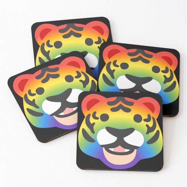 Item preview, Rainbow Tiger Android Emoji Sticker Design designed and sold by KaomojiKitchen.