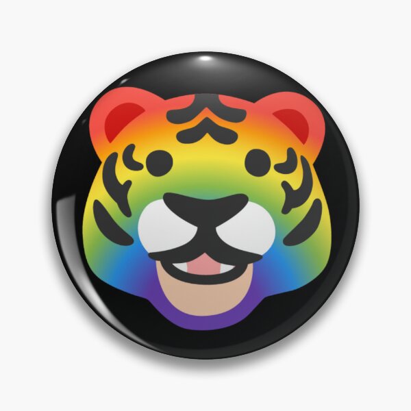 Item preview, Rainbow Tiger Android Emoji Sticker Design designed and sold by KaomojiKitchen.
