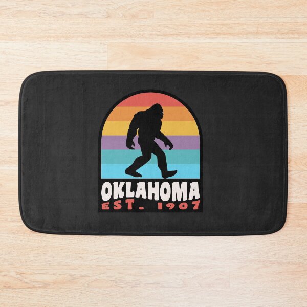 Item preview, Oklahoma Bigfoot Sasquatch Retro Sunset Badge designed and sold by yelly123.