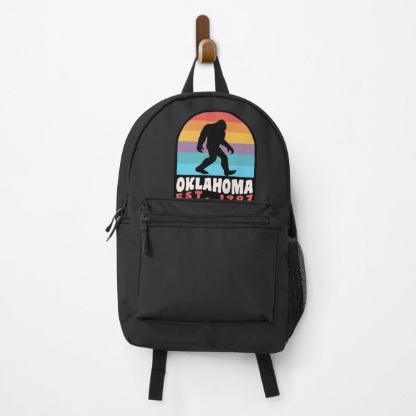 Item preview, Oklahoma Bigfoot Sasquatch Retro Sunset Badge designed and sold by yelly123.