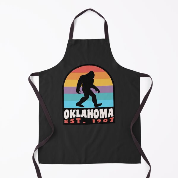 Item preview, Oklahoma Bigfoot Sasquatch Retro Sunset Badge designed and sold by yelly123.