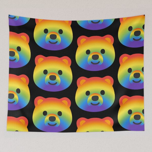 Item preview, Rainbow Bear Android Emoji Sticker Design designed and sold by KaomojiKitchen.