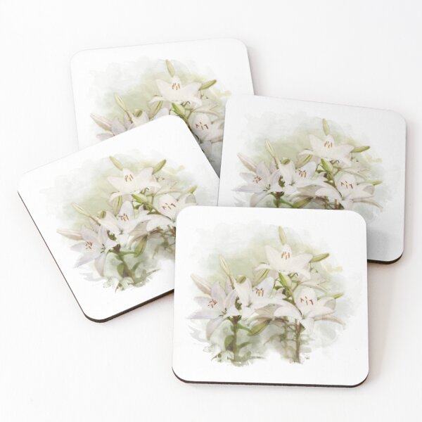 Item preview, White Oriental Lily, flower watercolor sketch, Prints, Cards and Posters designed and sold by maria0505.
