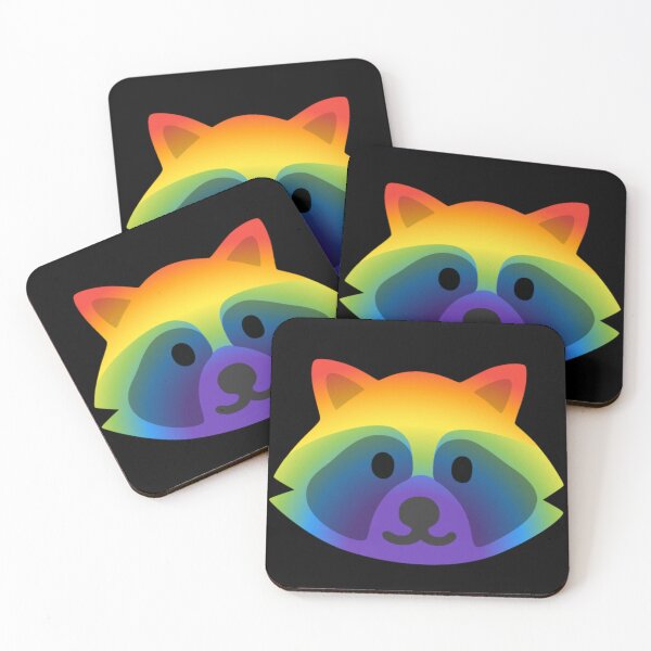 Item preview, Rainbow Raccoon Android Emoji Sticker Design designed and sold by KaomojiKitchen.