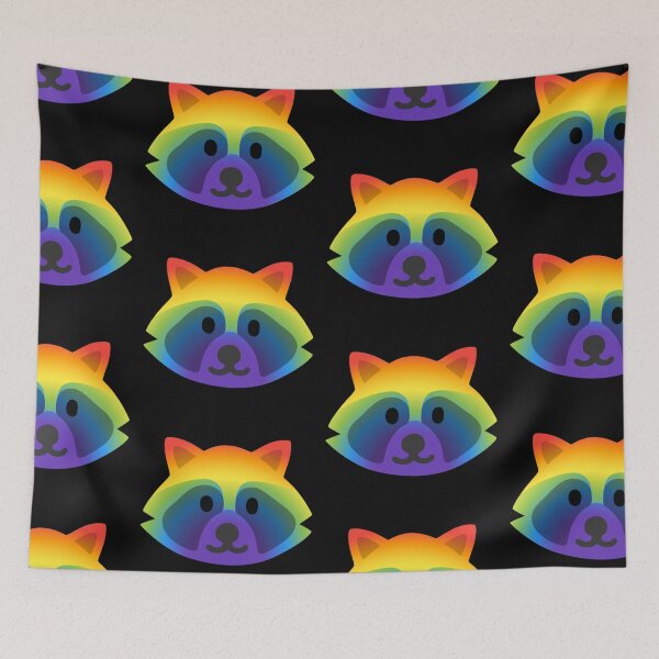 Item preview, Rainbow Raccoon Android Emoji Sticker Design designed and sold by KaomojiKitchen.