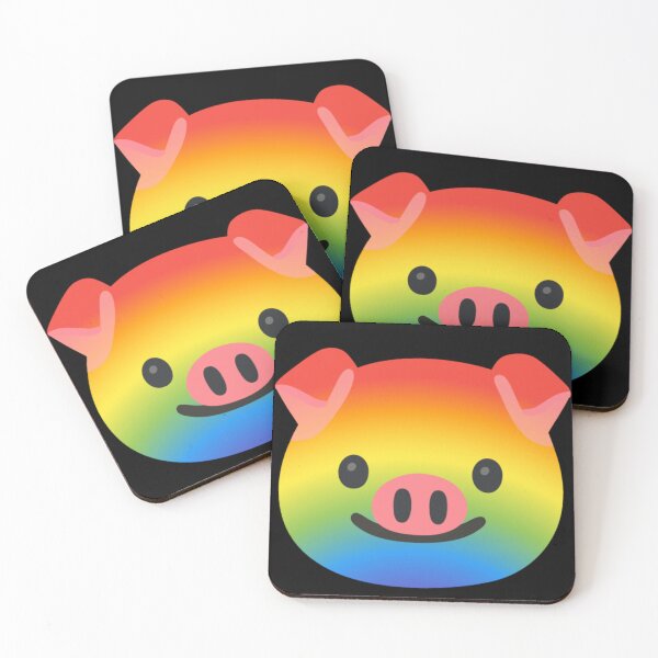 Item preview, Rainbow Pig Android Emoji Sticker Design designed and sold by KaomojiKitchen.