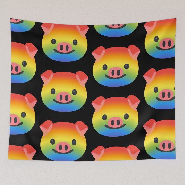 Item preview, Rainbow Pig Android Emoji Sticker Design designed and sold by KaomojiKitchen.