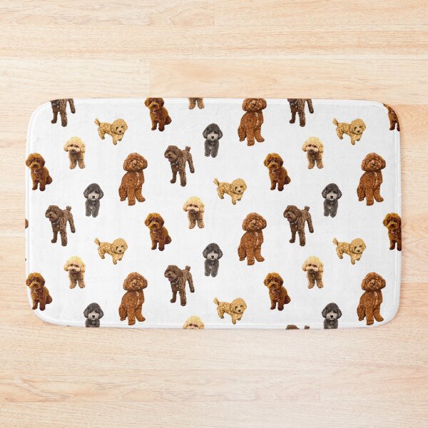 Item preview, Toy Poodle pattern on white background designed and sold by Quick Brown Fox Canada.