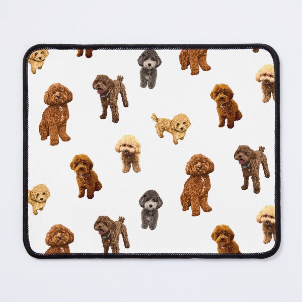 Item preview, Toy Poodle pattern on white background designed and sold by Quick Brown Fox Canada.