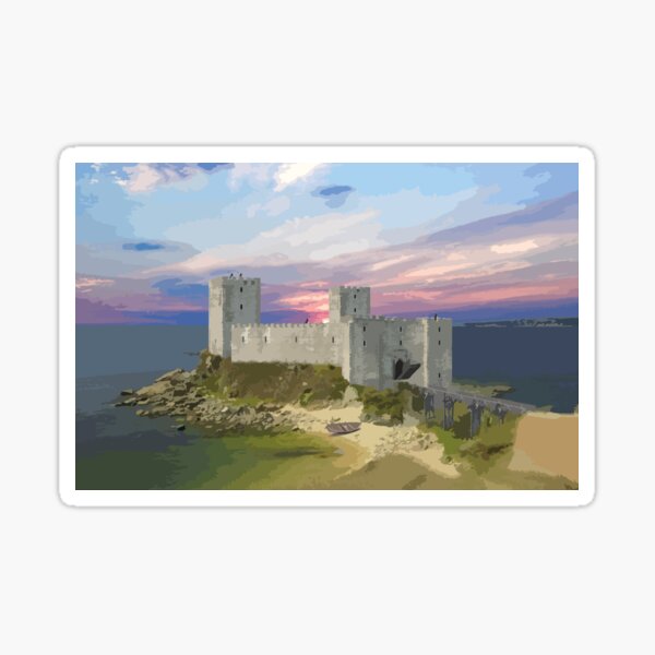 Castillo de Santa María da Lanzada en Galicia Pegatina