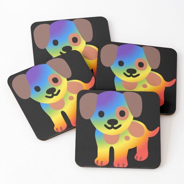 Item preview, Rainbow Puppy Dog  Android Emoji Sticker Design designed and sold by KaomojiKitchen.