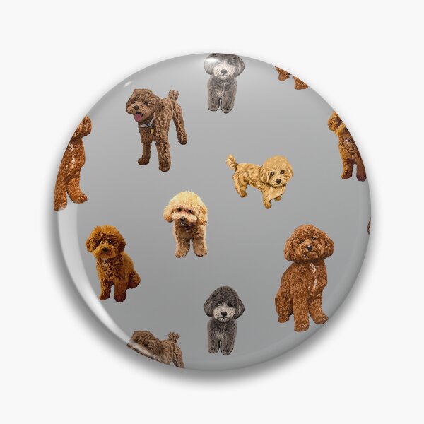 Item preview, Toy Poodle pattern on light gray background designed and sold by Quick Brown Fox Canada.