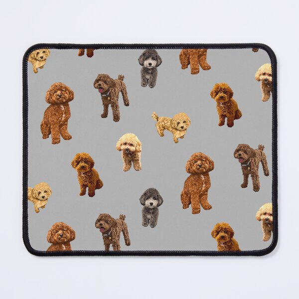 Item preview, Toy Poodle pattern on light gray background designed and sold by Quick Brown Fox Canada.