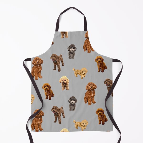 Item preview, Toy Poodle pattern on light gray background designed and sold by Quick Brown Fox Canada.