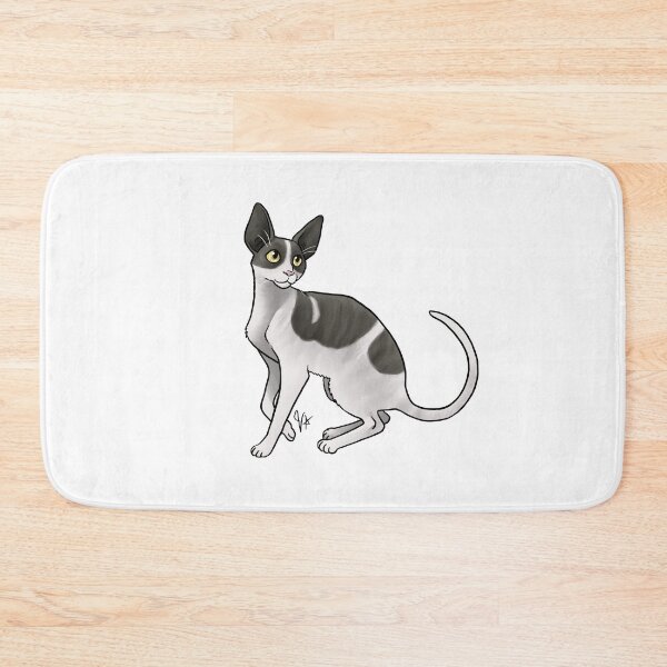 Item preview, Cat - Cornish Rex - Black and White designed and sold by Jennifer Stolzer.
