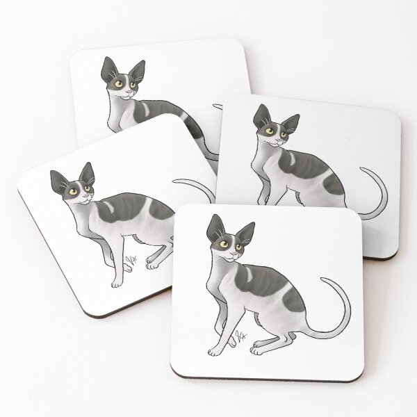 Item preview, Cat - Cornish Rex - Black and White designed and sold by Jennifer Stolzer.
